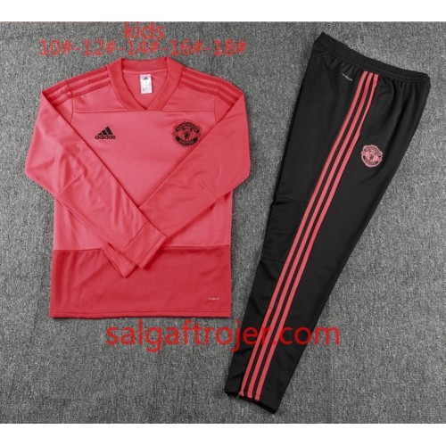 Manchester United Børn Sweatshirt Dragt Rød 2018-2019 Manchester United Børn Sweatshirt Dragt Rød 2018-2019